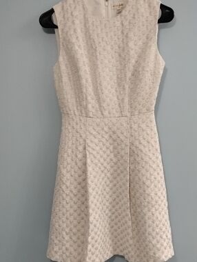 🌹Maison Jules Cream Textured Sleeveless Mini Dress Size XXS